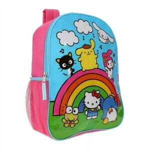 NEW Hello Kitty And Friends "Over The Rainbow" Children's Pink Backpack 15 Inch